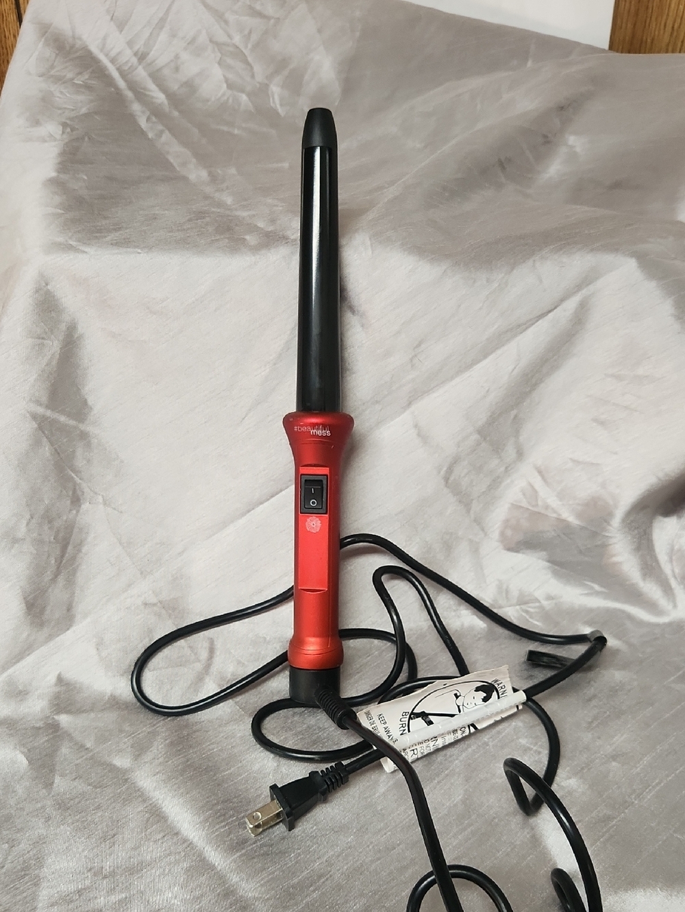 Red Curling Wand with Black Barrel